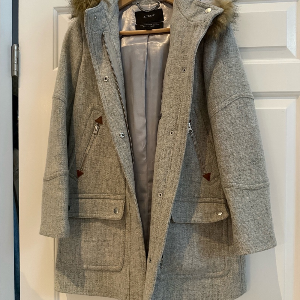 J. Crew gray Italian Stadium Cloth Coat
